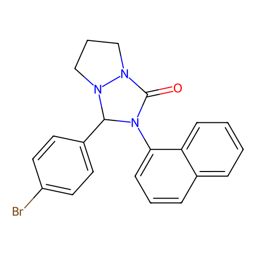 3-(4-bromophenyl)-2-(naphthalen-1-yl)tetrahydropyrazolo[1,2-a][1,2,4]triazol-1(5H)-one structure