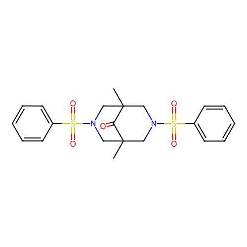 3,7-Bis(benzenesulfonyl)-1,5-dimethyl-3,7-diazabicyclo[3.3.1]nonan-9-one structure
