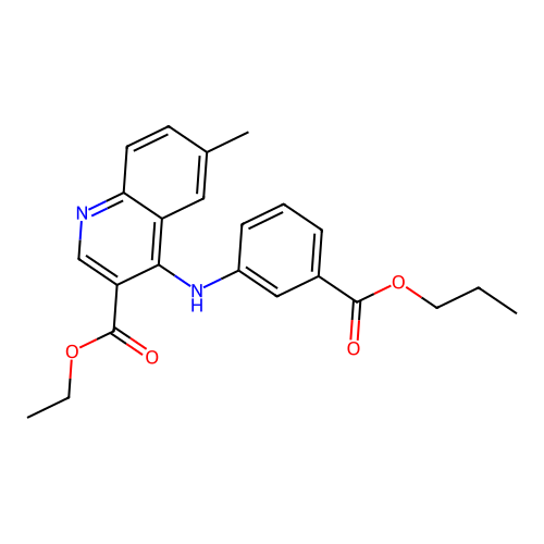 Ethyl 6-methyl-4-{[3-(propoxycarbonyl)phenyl]amino}quinoline-3-carboxylate structure