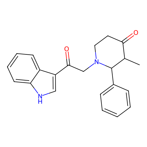 1-[2-(1H-indol-3-yl)-2-oxoethyl]-3-methyl-2-phenylpiperidin-4-one structure