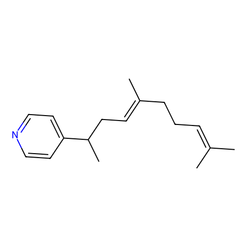Pyridine, 4-((3E)-1,4,8-trimethyl-3,7-nonadien-1-yl)- structure