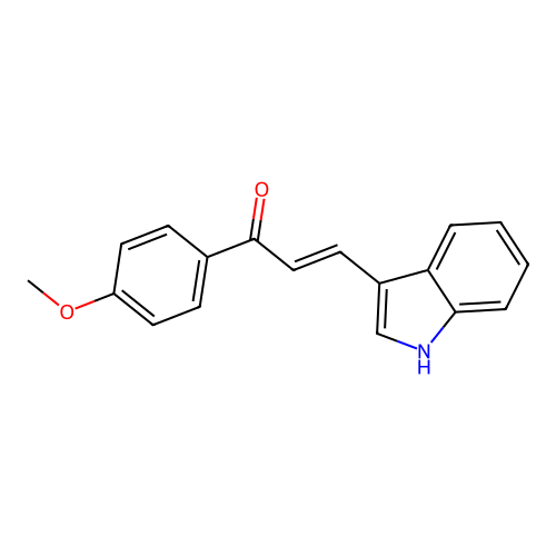 (E)-3-(1H-indol-3-yl)-1-(4-methoxyphenyl)prop-2-en-1-one structure
