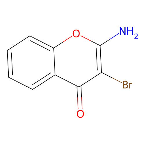 2-amino-3-bromo-4H-chromen-4-one structure