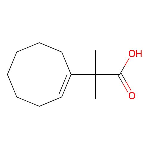 2-(Cycloocten-1-yl)-2-methylpropanoic acid structure