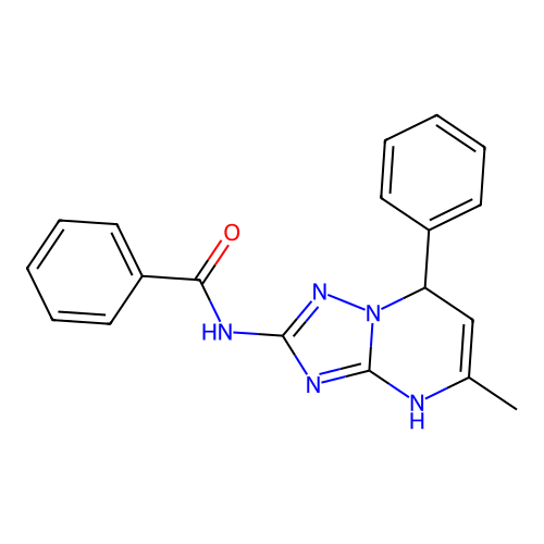 N-(5-methyl-7-phenyl-3,7-dihydro[1,2,4]triazolo[1,5-a]pyrimidin-2-yl)benzamide structure