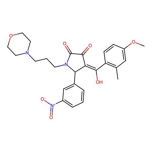 3-hydroxy-4-(4-methoxy-2-methylbenzoyl)-1-[3-(4-morpholinyl)propyl]-5-(3-nitrophenyl)-1,5-dihydro-2H-pyrrol-2-one structure