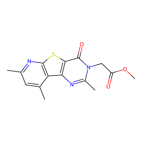 methyl (2,7,9-trimethyl-4-oxopyrido[3',2':4,5]thieno[3,2-d]pyrimidin-3(4H)-yl)acetate structure