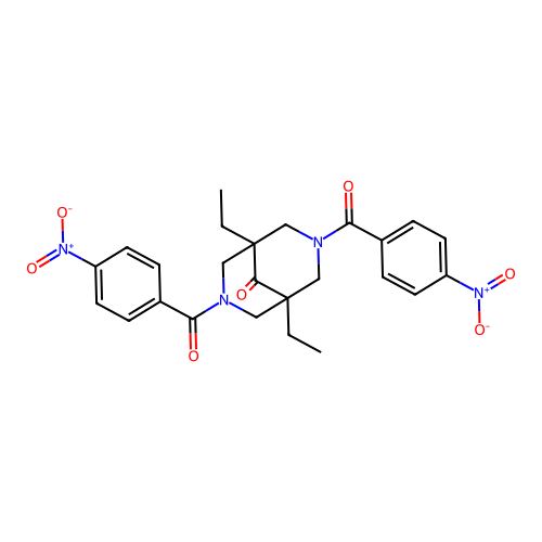 1,5-Diethyl-3,7-bis[(4-nitrophenyl)carbonyl]-3,7-diazabicyclo[3.3.1]nonan-9-one structure