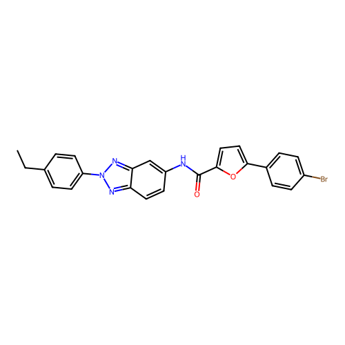 5-(4-bromophenyl)-N-[2-(4-ethylphenyl)-2H-benzotriazol-5-yl]furan-2-carboxamide structure