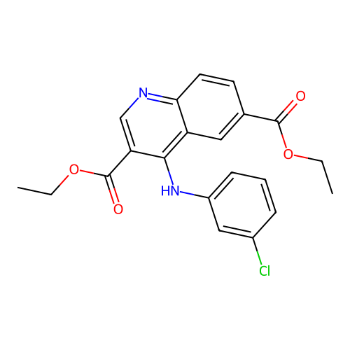 Diethyl 4-((3-chlorophenyl)amino)quinoline-3,6-dicarboxylate structure