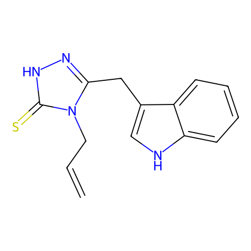 5-(1H-indol-3-ylmethyl)-4-(prop-2-en-1-yl)-4H-1,2,4-triazole-3-thiol structure