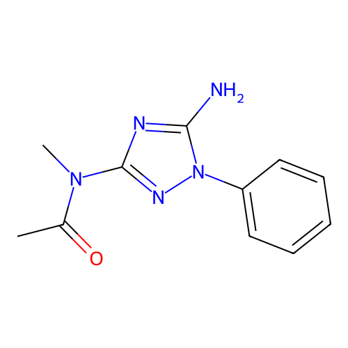 N-(5-amino-1-phenyl-1H-1,2,4-triazol-3-yl)-N-methylacetamide structure