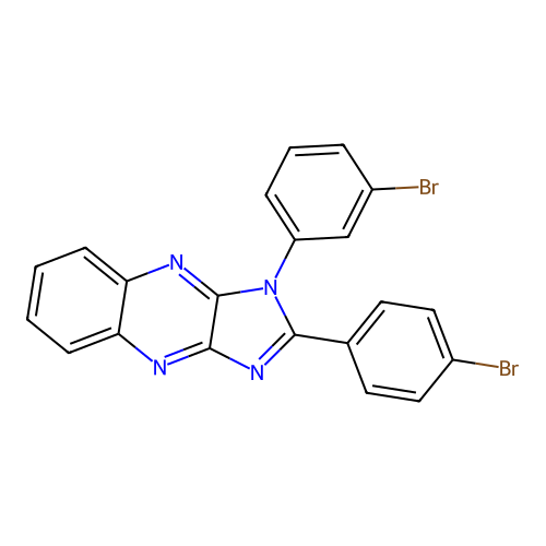 1-(3-bromophenyl)-2-(4-bromophenyl)-1H-imidazo[4,5-b]quinoxaline structure