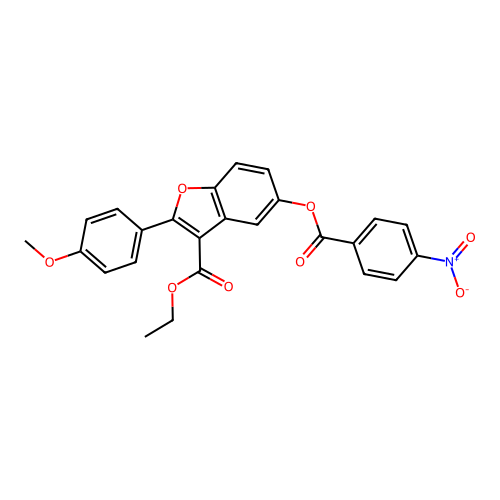 3-(Ethoxycarbonyl)-2-(4-methoxyphenyl)benzo[b]furan-5-yl 4-nitrobenzoate structure