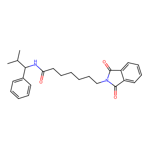 7-(1,3-dioxoisoindol-2-yl)-N-(2-methyl-1-phenylpropyl)heptanamide structure
