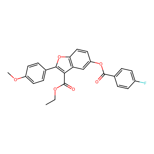 3-(Ethoxycarbonyl)-2-(4-methoxyphenyl)benzo[b]furan-5-yl 4-fluorobenzoate structure