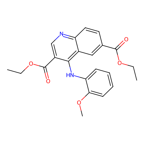 Diethyl 4-((2-methoxyphenyl)amino)quinoline-3,6-dicarboxylate structure