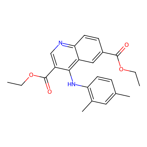 Diethyl 4-((2,4-dimethylphenyl)amino)quinoline-3,6-dicarboxylate structure