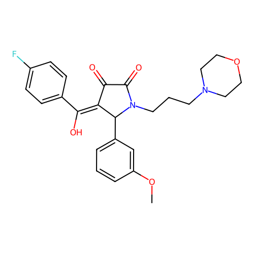 4-(4-fluorobenzoyl)-3-hydroxy-5-(3-methoxyphenyl)-1-(3-morpholinopropyl)-1H-pyrrol-2(5H)-one structure