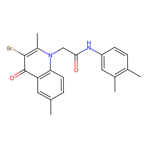 2-(3-bromo-2,6-dimethyl-4-oxoquinolin-1(4H)-yl)-N-(3,4-dimethylphenyl)acetamide structure
