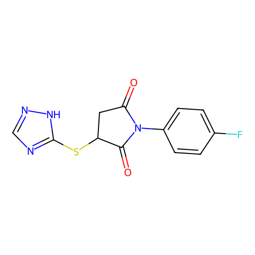 1-(4-fluorophenyl)-3-(4H-1,2,4-triazol-3-ylsulfanyl)pyrrolidine-2,5-dione structure