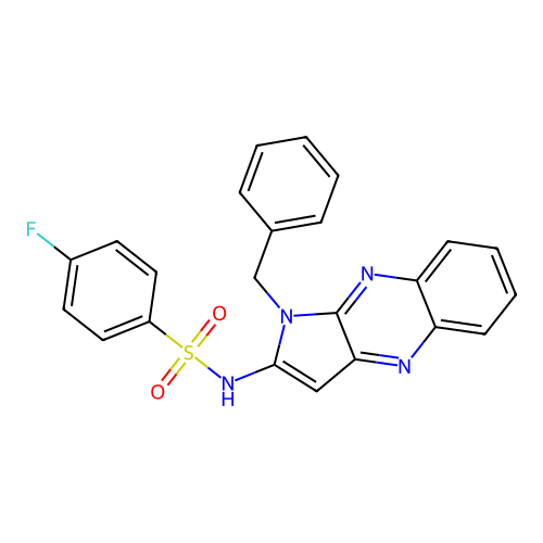N-(1-benzyl-1H-pyrrolo[2,3-b]quinoxalin-2-yl)-4-fluorobenzenesulfonamide structure