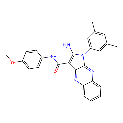 2-amino-1-(3,5-dimethylphenyl)-N-(4-methoxyphenyl)-1H-pyrrolo[2,3-b]quinoxaline-3-carboxamide structure
