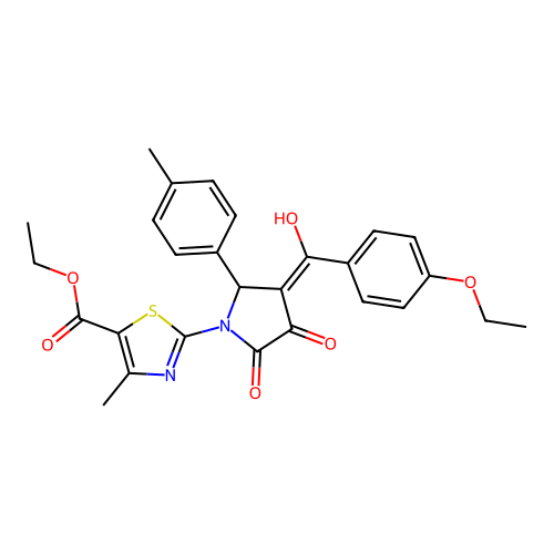 ethyl 2-(3-(4-ethoxybenzoyl)-4-hydroxy-5-oxo-2-(p-tolyl)-2,5-dihydro-1H-pyrrol-1-yl)-4-methylthiazole-5-carboxylate structure