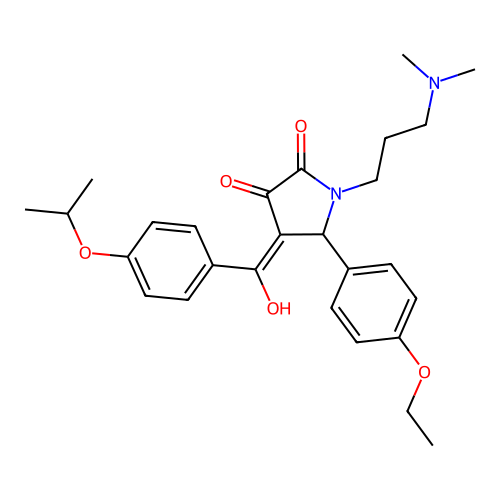 (4E)-1-[3-(dimethylamino)propyl]-5-(4-ethoxyphenyl)-4-[hydroxy-(4-propan-2-yloxyphenyl)methylidene]pyrrolidine-2,3-dione structure