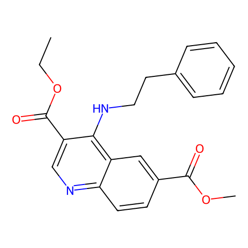 Methyl 3-(ethoxycarbonyl)-4-[(2-phenylethyl)amino]quinoline-6-carboxylate structure