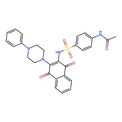 N-[4-[[1,4-dioxo-3-(4-phenylpiperazin-1-yl)naphthalen-2-yl]sulfamoyl]phenyl]acetamide structure
