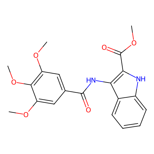 methyl 3-{[(3,4,5-trimethoxyphenyl)carbonyl]amino}-1H-indole-2-carboxylate structure