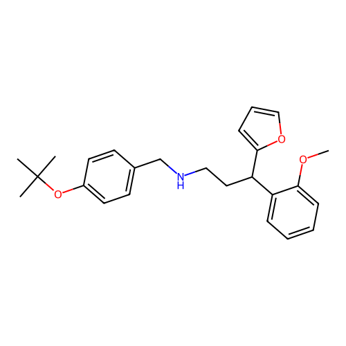N-(4-tert-butoxybenzyl)-3-(furan-2-yl)-3-(2-methoxyphenyl)propan-1-amine structure