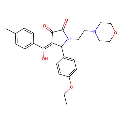 (4E)-5-(4-ethoxyphenyl)-4-[hydroxy(4-methylphenyl)methylidene]-1-[2-(morpholin-4-yl)ethyl]pyrrolidine-2,3-dione structure