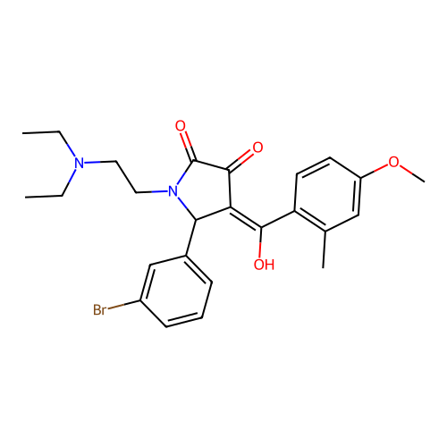 (4E)-5-(3-bromophenyl)-1-(2-diethylaminoethyl)-4-[hydroxy-(4-methoxy-2-methylphenyl)methylidene]pyrrolidine-2,3-dione structure