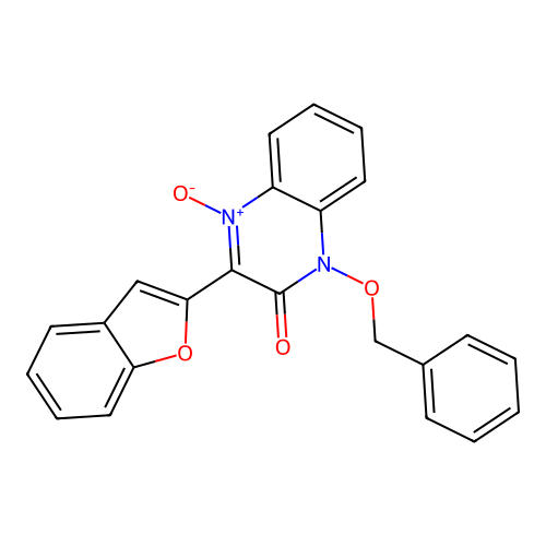 3-(1-benzofuran-2-yl)-1-(benzyloxy)quinoxalin-2(1H)-one 4-oxide structure