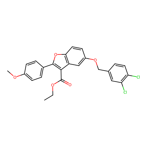 Ethyl 5-[(3,4-dichlorobenzyl)oxy]-2-(4-methoxyphenyl)-1-benzofuran-3-carboxylate structure