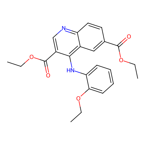 Diethyl 4-((2-ethoxyphenyl)amino)quinoline-3,6-dicarboxylate structure