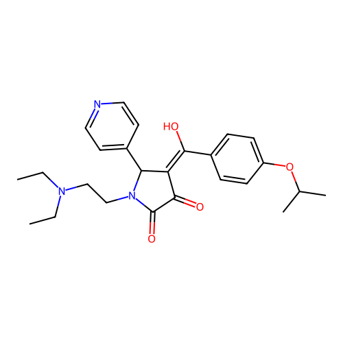 (4E)-1-(2-diethylaminoethyl)-4-[hydroxy-(4-propan-2-yloxyphenyl)methylidene]-5-pyridin-4-ylpyrrolidine-2,3-dione structure
