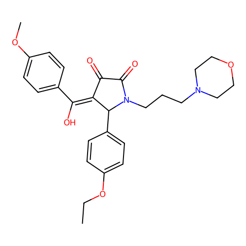 (4E)-5-(4-ethoxyphenyl)-4-[hydroxy(4-methoxyphenyl)methylidene]-1-[3-(morpholin-4-yl)propyl]pyrrolidine-2,3-dione structure