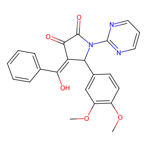 4-benzoyl-5-(3,4-dimethoxyphenyl)-3-hydroxy-1-(pyrimidin-2-yl)-1H-pyrrol-2(5H)-one structure