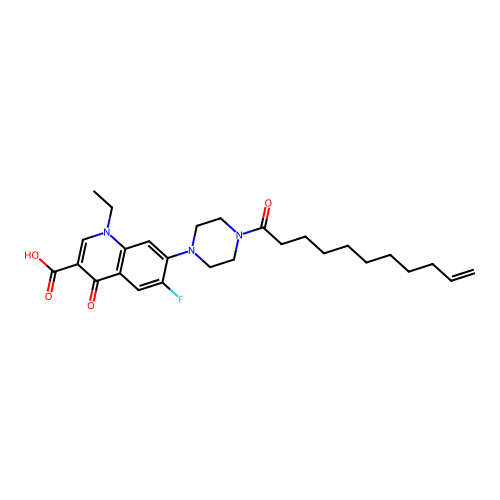 1-ethyl-6-fluoro-4-oxo-7-(4-undec-10-enoylpiperazin-1-yl)quinoline-3-carboxylic Acid structure
