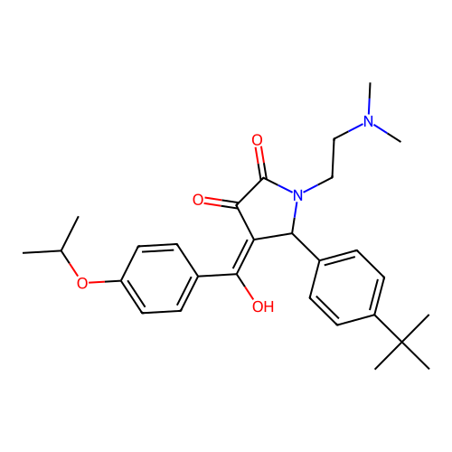 (4E)-5-(4-tert-butylphenyl)-1-(2-dimethylaminoethyl)-4-[hydroxy-(4-propan-2-yloxyphenyl)methylidene]pyrrolidine-2,3-dione structure
