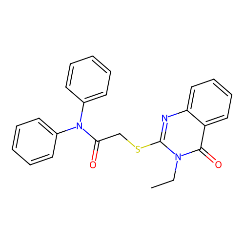 2-[(3-ethyl-4-oxo-3,4-dihydroquinazolin-2-yl)sulfanyl]-N,N-diphenylacetamide structure