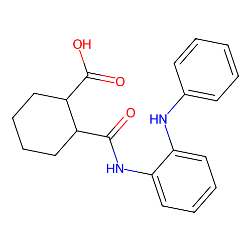 2-((2-(Phenylamino)phenyl)carbamoyl)cyclohexanecarboxylic acid structure