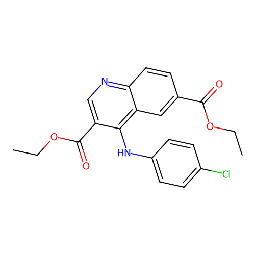 Diethyl 4-((4-chlorophenyl)amino)quinoline-3,6-dicarboxylate structure