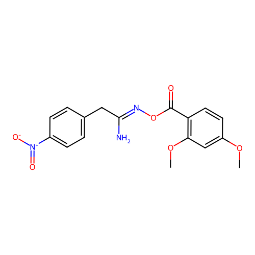 (1Z)-N'-{[(2,4-dimethoxyphenyl)carbonyl]oxy}-2-(4-nitrophenyl)ethanimidamide structure