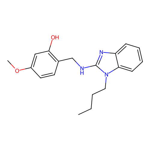 2-{[(1-butyl-1H-benzimidazol-2-yl)amino]methyl}-5-methoxyphenol structure