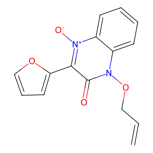 3-(furan-2-yl)-1-(prop-2-en-1-yloxy)quinoxalin-2(1H)-one 4-oxide structure