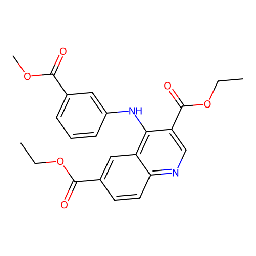 Diethyl 4-((3-(methoxycarbonyl)phenyl)amino)quinoline-3,6-dicarboxylate structure